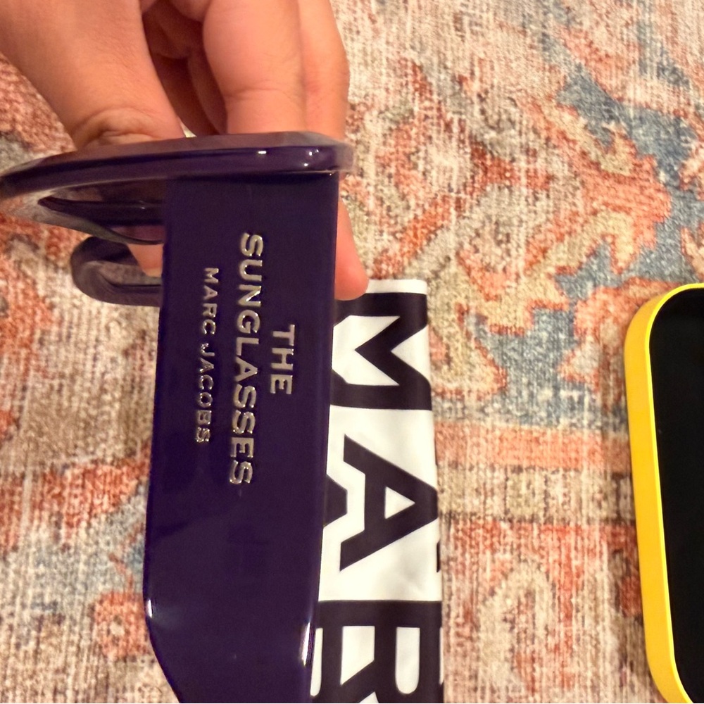 Marc Jacobs Deep Purple Oversized Geometric Sunglasses - Picture 3 of 6